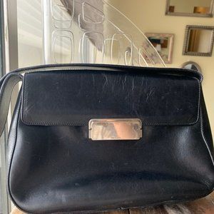 Prada Black Leather Flap Shoulder Bag